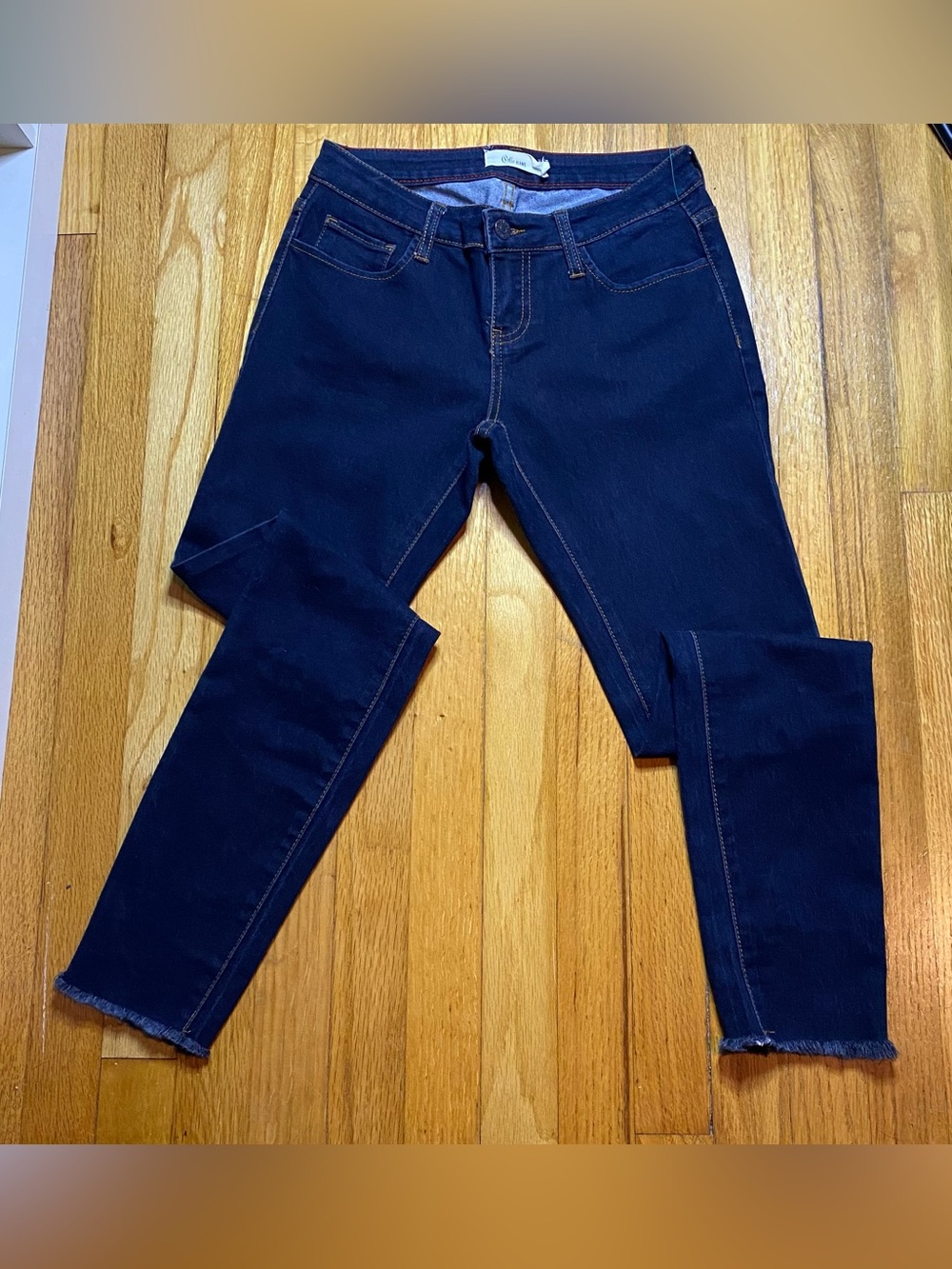 Cello Jeans Dark Wash Skinny Jeans | Raw Frayed Hem | Size 5